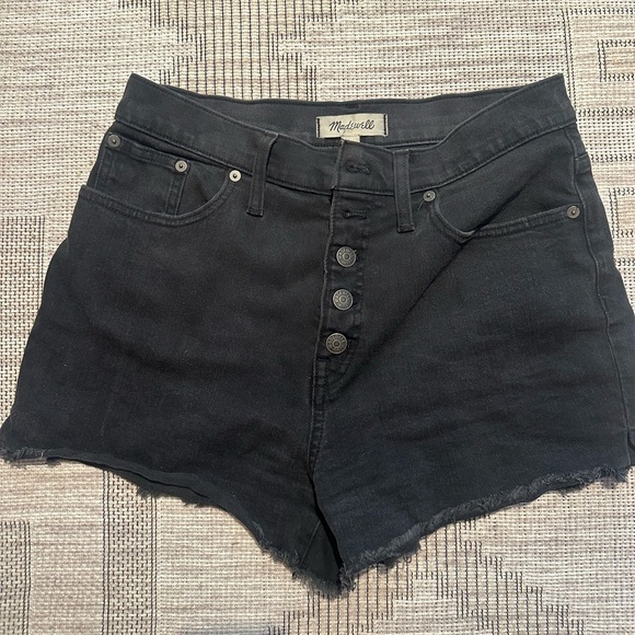 Madewell High Rise Black Denim Shorts - Picture 4 of 5